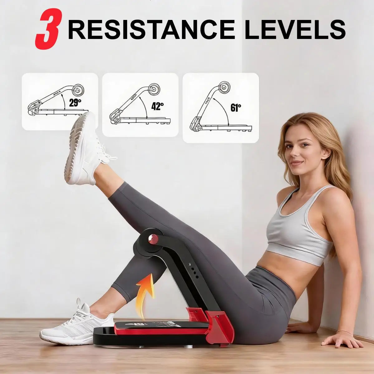 Relife Abdominal Trainer for Home Fitness Foldable 3 Resistance Levels