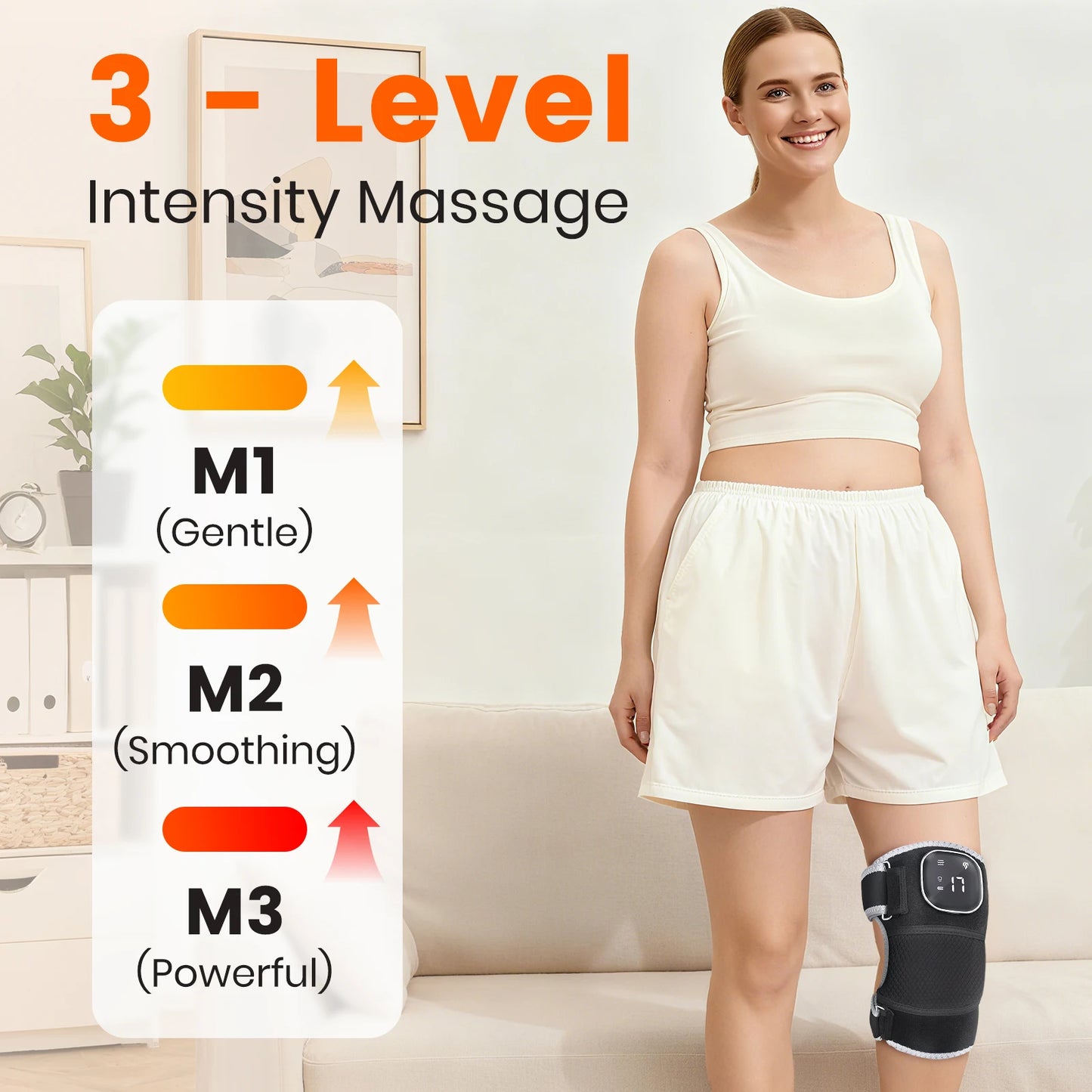 Cordless Red Light Knee Massager With Heating And Vibration