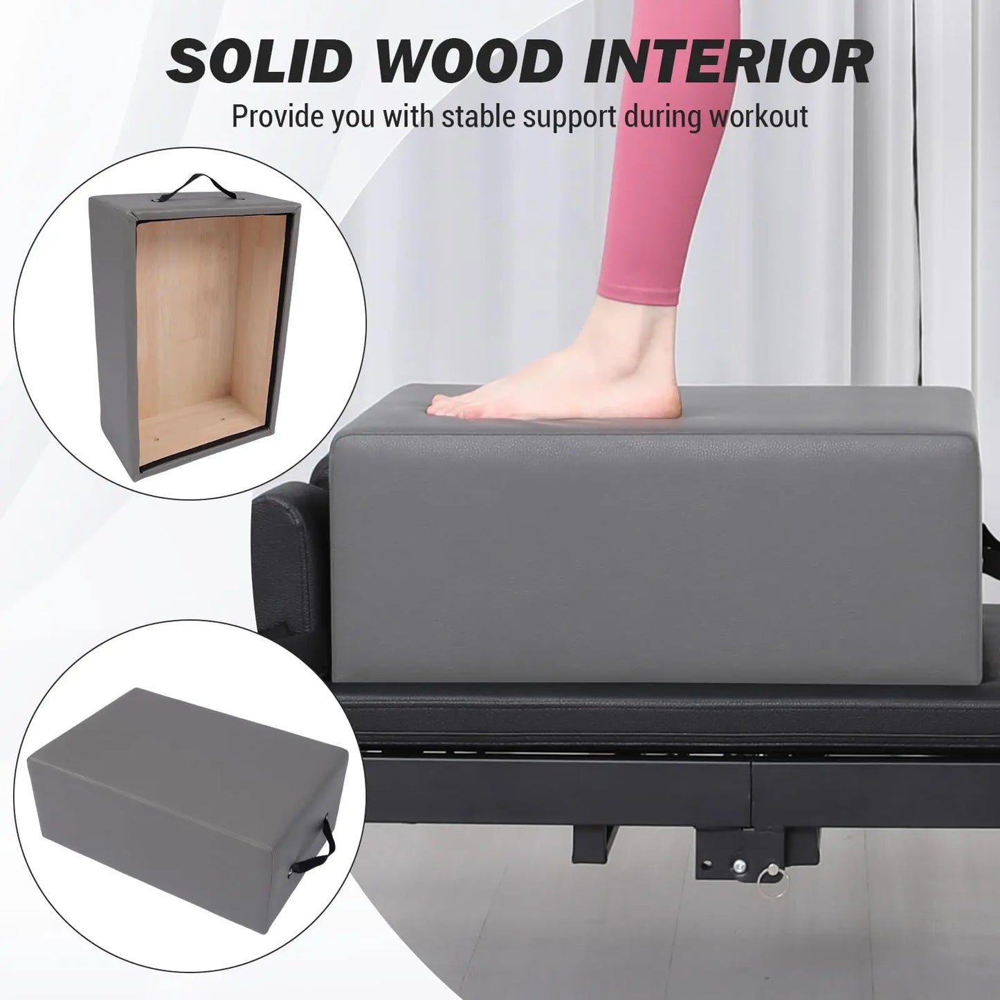 HiMISS Portable Pilates Reformer Sitting Box Home Workouts