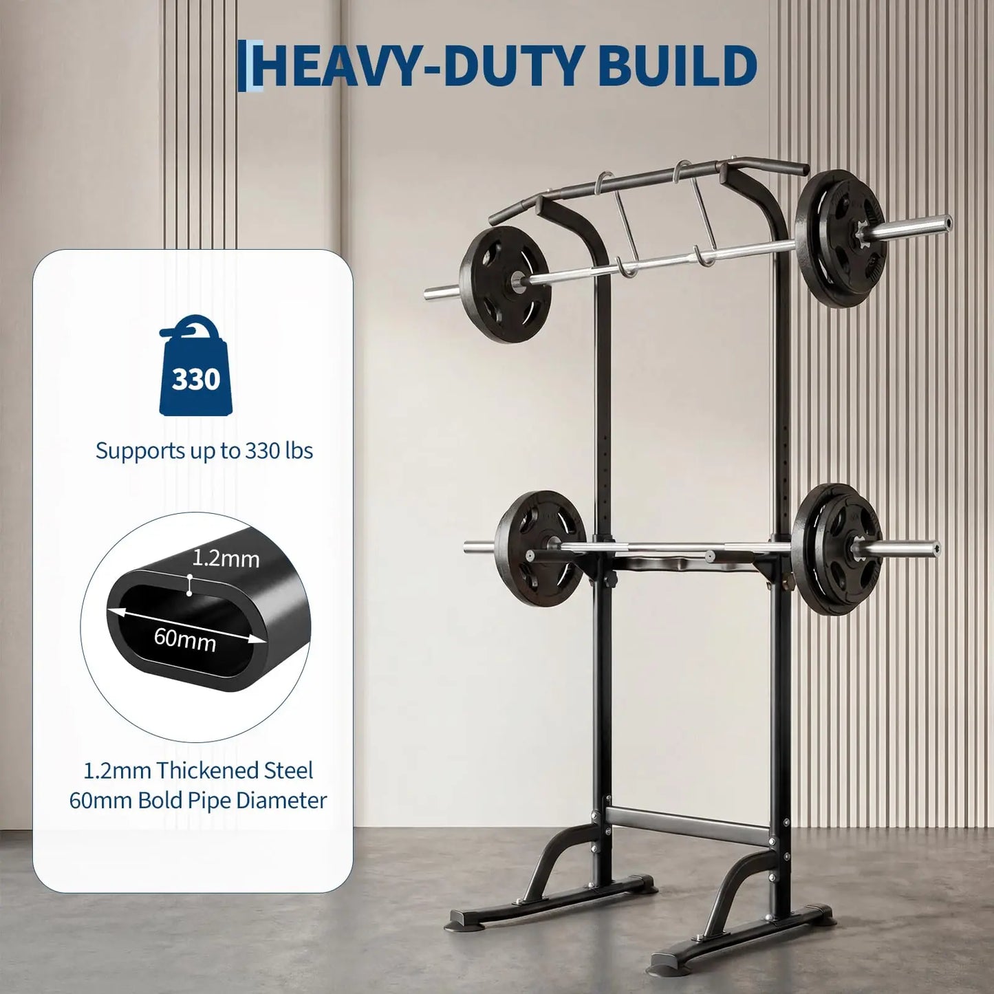 HiMISS Multifunction Power Tower With Pull Up Bar Dip Station