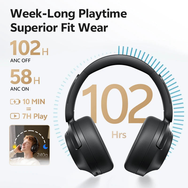 QCY H3S Wireless Headphones With Adaptive ANC And Spatial Sound