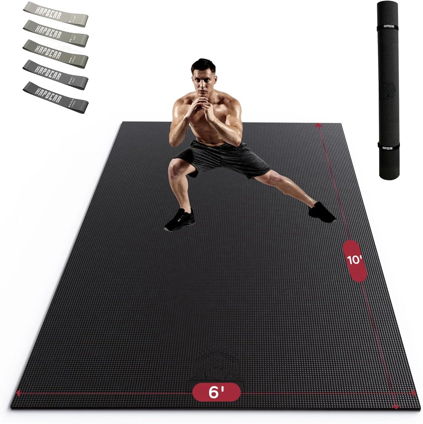 Hapbear 8Mm Thick Pvc Gym Fitness Flooring Mat